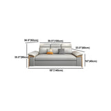 Grey Faux Leather Pillow Top Arm Storage Sofa Bed #size
