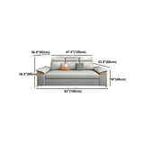 Grey Faux Leather Pillow Top Arm Storage Sofa Bed Image - 12