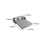 Grey Faux Leather Sewn Pillow Back Storage Sofa Bed #size