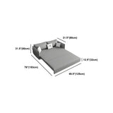 Grey Faux Leather Sewn Pillow Back Storage Sofa Bed Image - 15