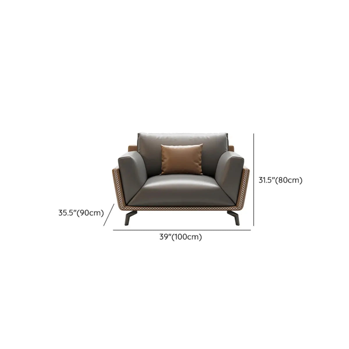 Grey Faux Leather Upholstered Back Reception Sofa Set 