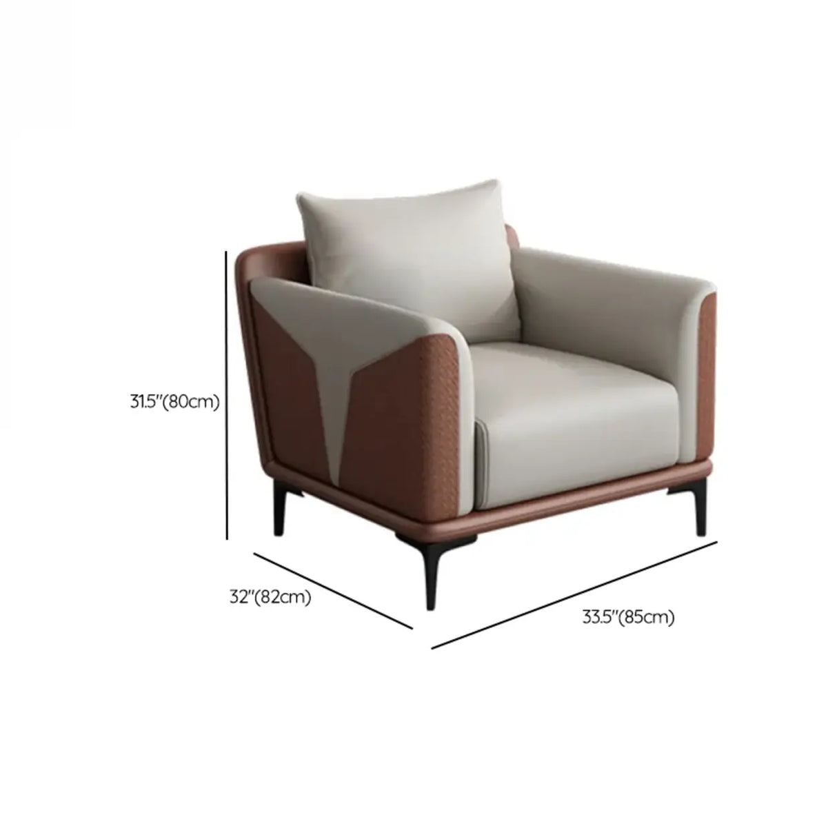 Grey Faux Leather Upholstered Back Sofa Seating Group 