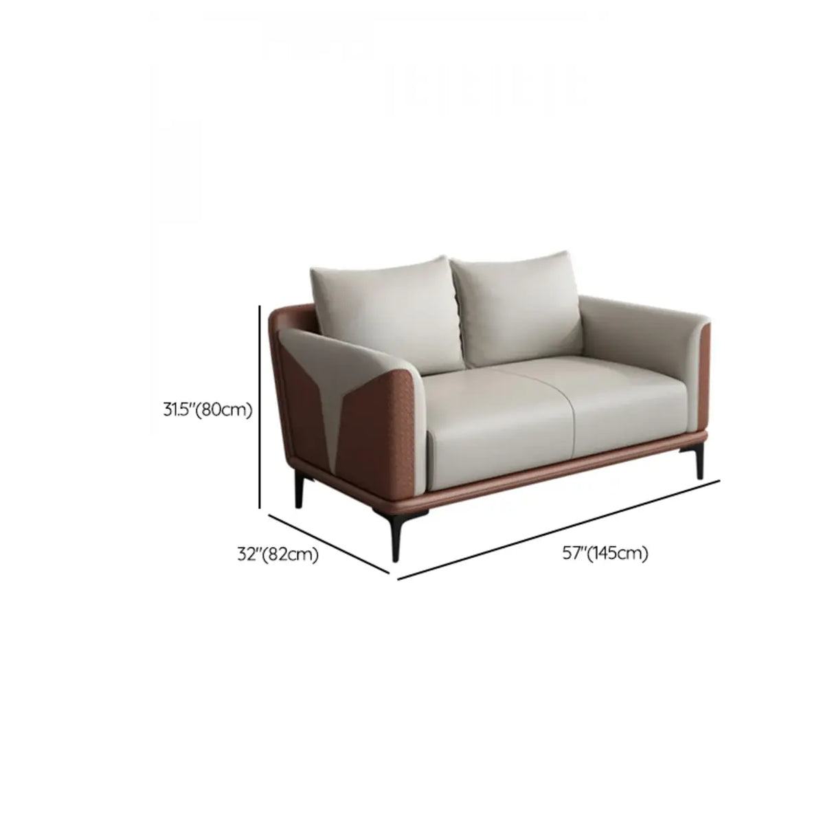 Grey Faux Leather Upholstered Back Sofa Seating Group Image - 25