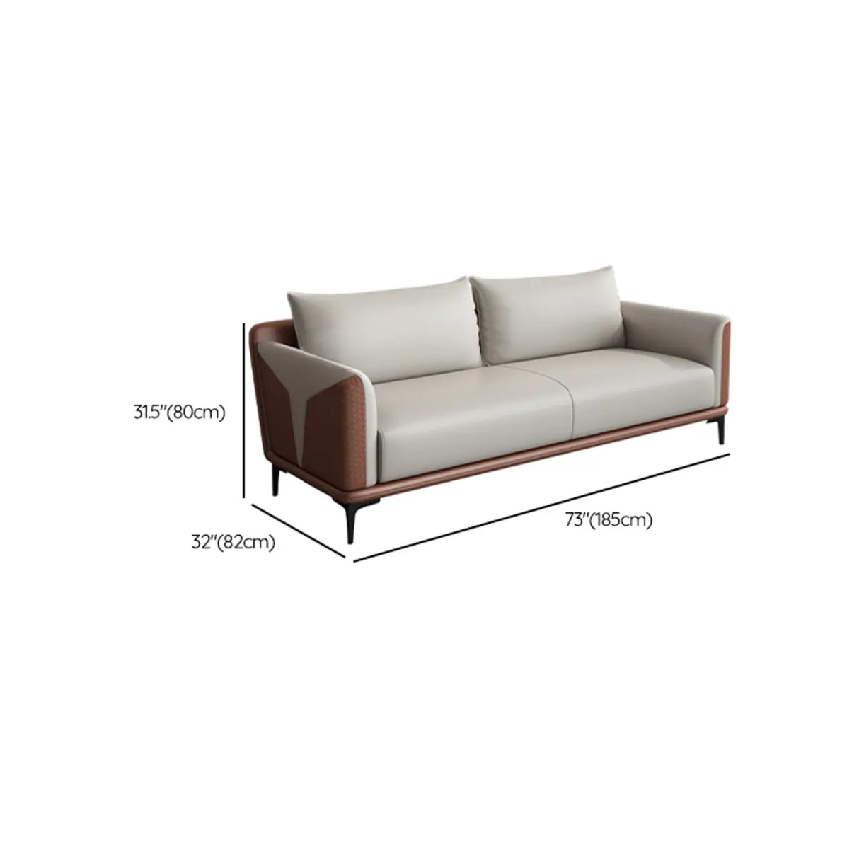 Grey Faux Leather Upholstered Back Sofa Seating Group Image - 26