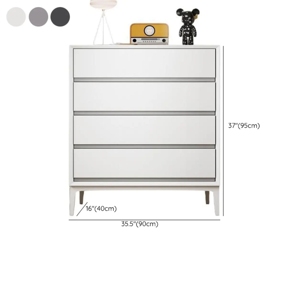 Grey Finish Wooden Eight-Drawer Dresser Chest 