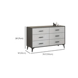 Grey Horizontal Drawer Wood Multi-Tier Storage Dresser Image - 16