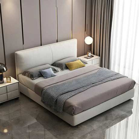Grey King Upholstered Fabric Storage Bed with Headboard Image - 1