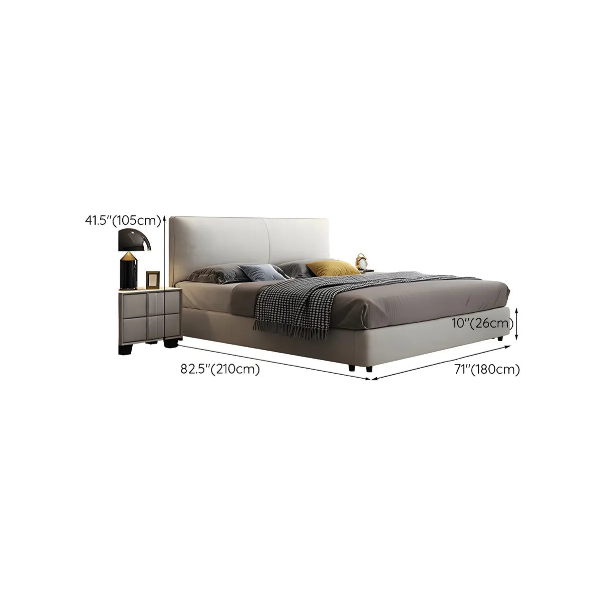 Grey King Upholstered Fabric Storage Bed with Headboard Image - 11