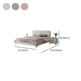 Grey King Upholstered Headboard Alloy Panel Bed Frame Image - 12