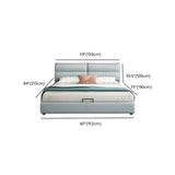 Grey King Upholstered Wood Storage Bed with Drawers #size