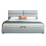 Grey King Upholstered Wood Storage Bed with Drawers Image - 2