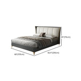 Grey King Wingback Leather Upholstered Comfort Bed Image - 12