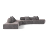 Grey Large Comfort Seating L-Shaped Fabric Sectional Sofa Image - 2