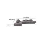 Grey Large Comfort Seating L-Shaped Fabric Sectional Sofa Image - 8