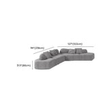 Grey Large Comfort Seating L-Shaped Fabric Sectional Sofa Image - 9
