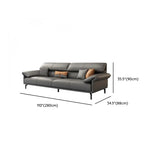 Grey Leather Four Seater Wood Frame Reception Sofa Image - 23