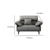 Grey Leather Four Seater Wood Frame Reception Sofa Image - 24