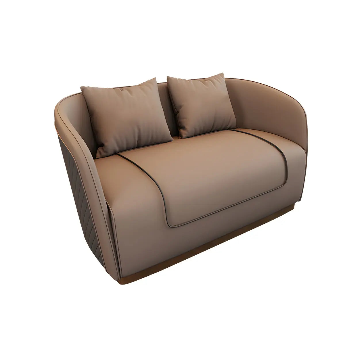 Grey Leather Metal Frame 3-Seater Sofa with Side Table Image - 13