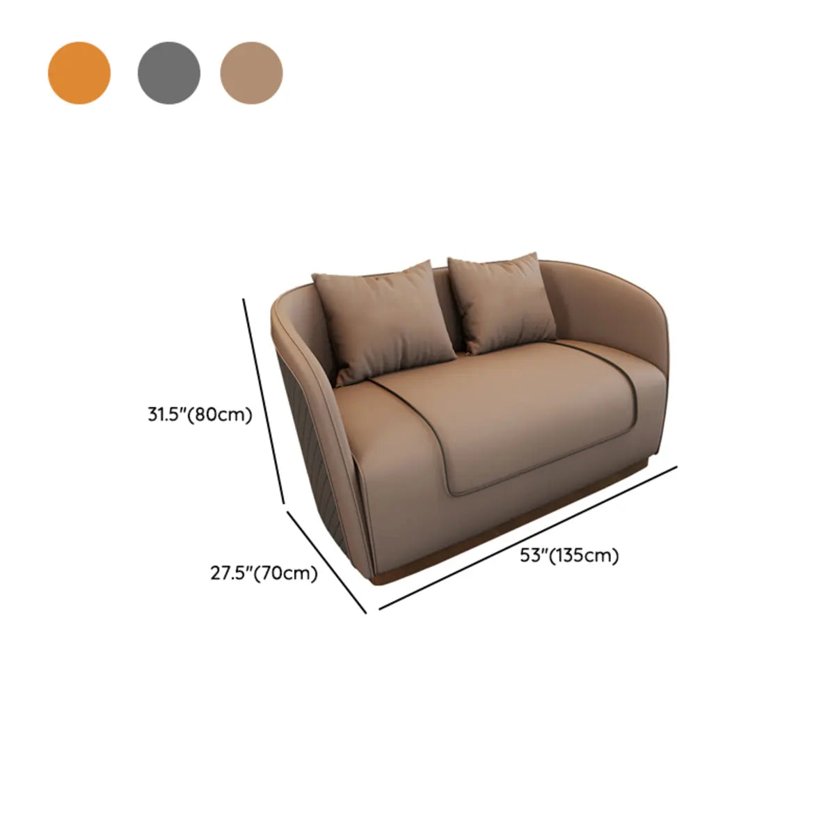 Grey Leather Metal Frame 3-Seater Sofa with Side Table Image - 20