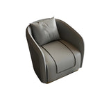 Grey Leather Metal Frame 3-Seater Sofa with Side Table Image - 8