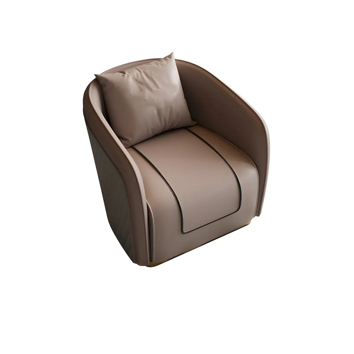Grey Leather Metal Frame 3-Seater Sofa with Side Table Image - 9