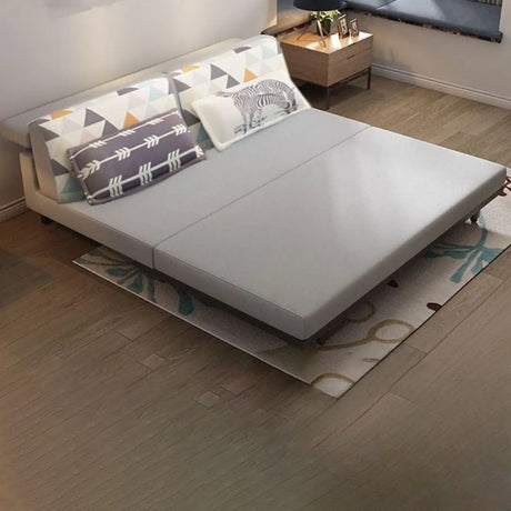 Grey Linen Fabric Tight Back Sleeper with Slipcover Image - 1
