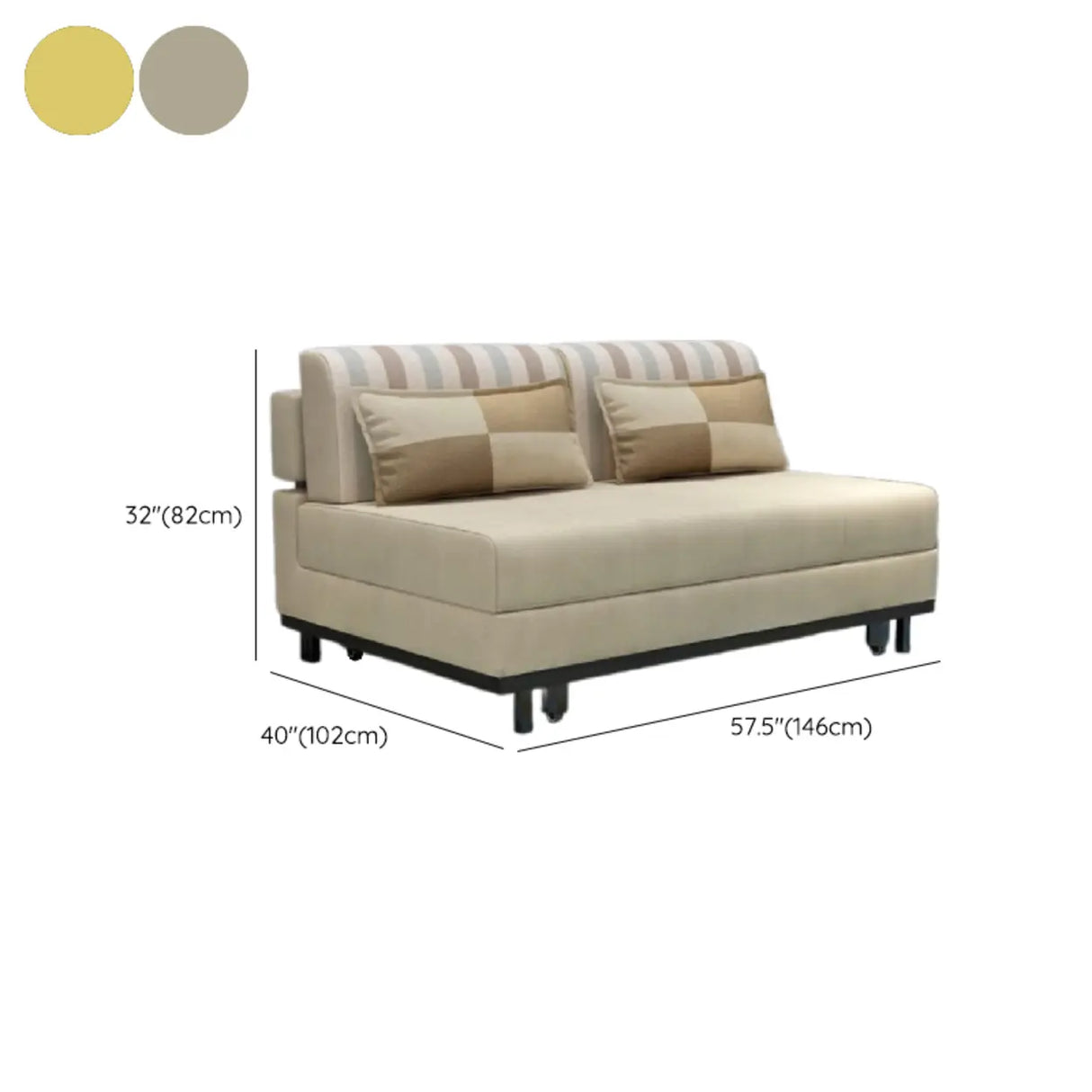 Grey Linen Fabric Tight Back Sleeper with Slipcover 