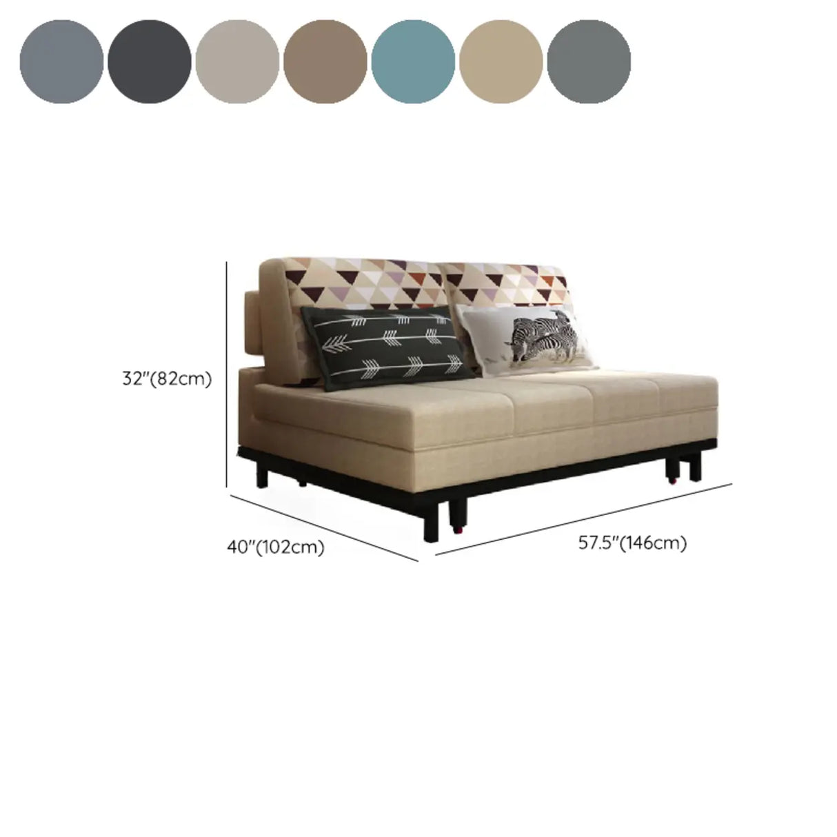 Grey Linen Fabric Tight Back Sleeper with Slipcover Image - 16