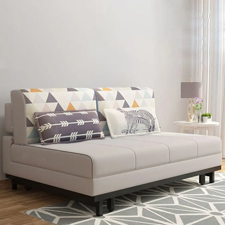 Grey Linen Fabric Tight Back Sleeper with Slipcover Image - 2