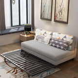 Grey Linen Fabric Tight Back Sleeper with Slipcover Image - 4