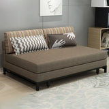 Grey Linen Fabric Tight Back Sleeper with Slipcover Image - 5