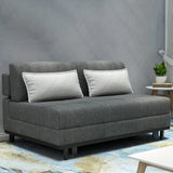 Grey Linen Fabric Tight Back Sleeper with Slipcover Image - 7