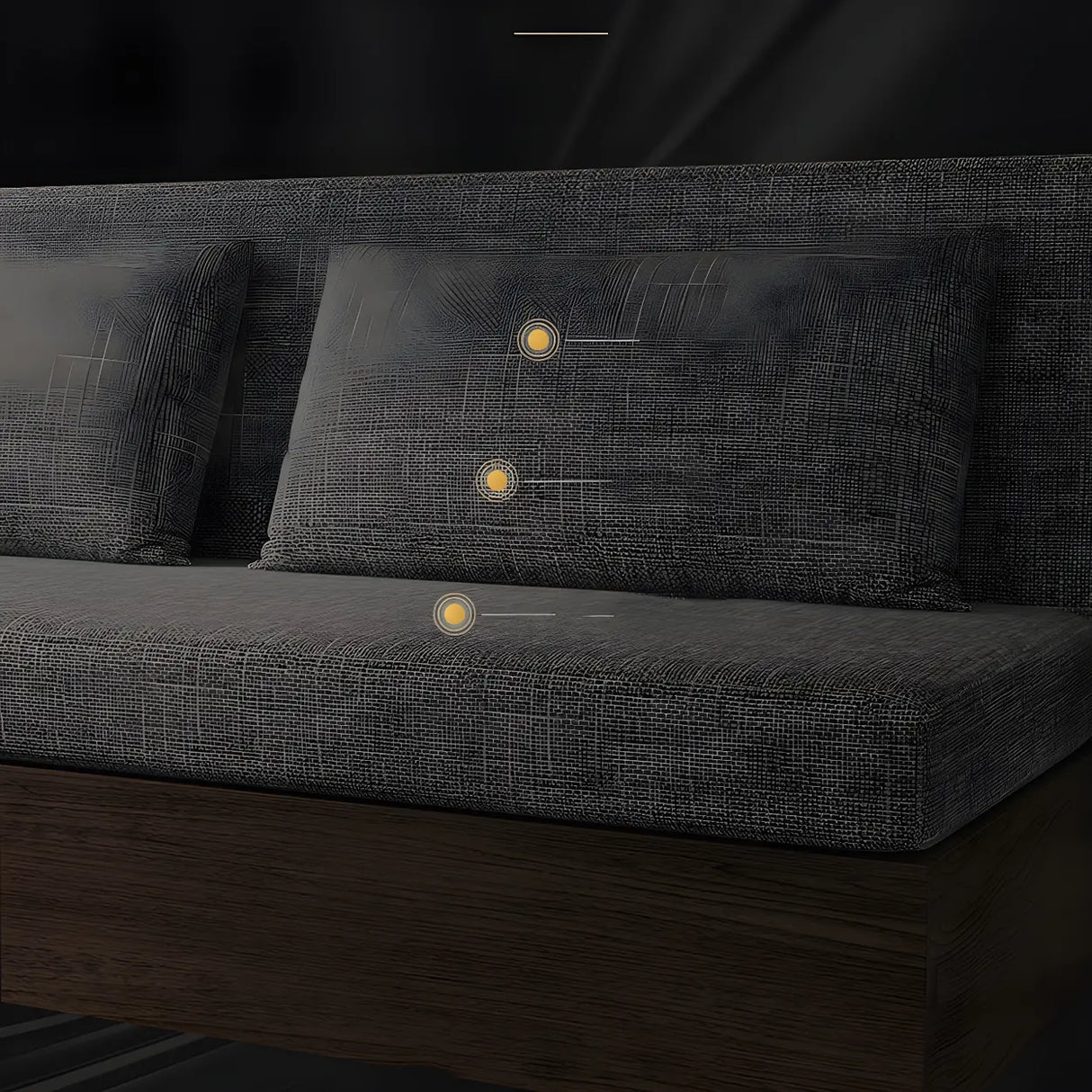 Grey Linen Pillow Back Extra Deep Sofa Bed with Storage Image - 4