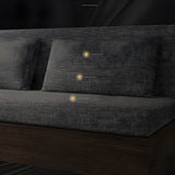 Grey Linen Pillow Back Extra Deep Sofa Bed with Storage Image - 4