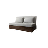 Grey Linen Pillow Back Extra Deep Sofa Bed with Storage Image - 5