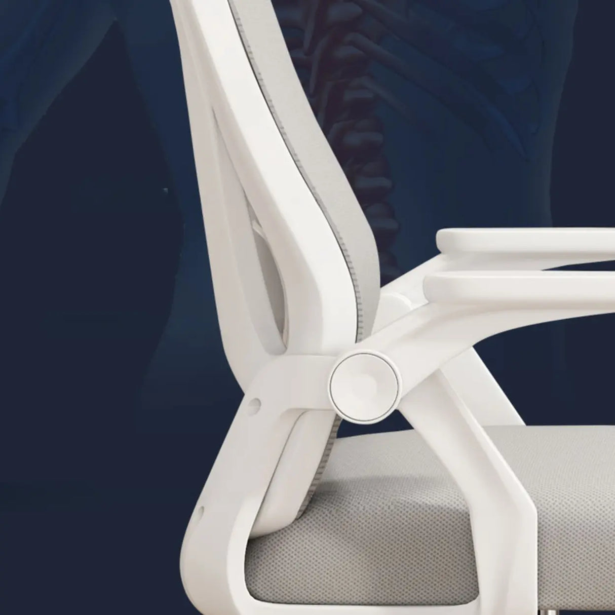 Grey Modern Ergonomic Mesh Lumbar Support Office Chair Image - 10