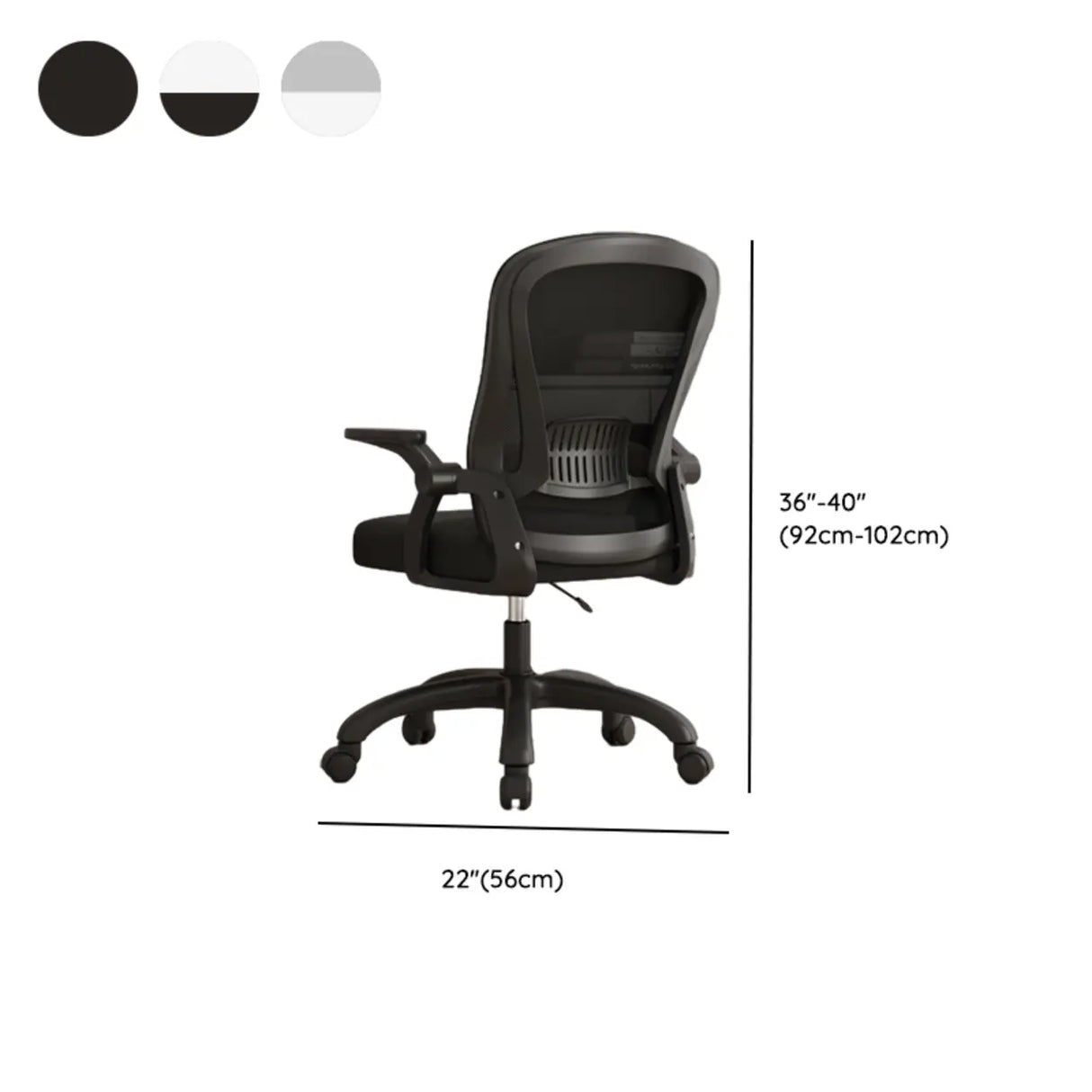 Grey Modern Ergonomic Mesh Lumbar Support Office Chair 