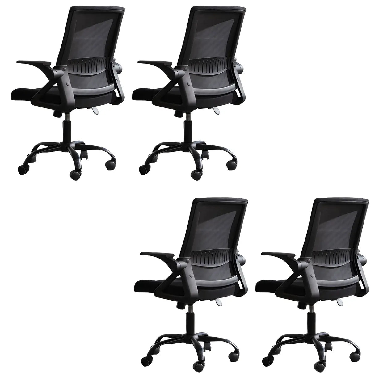 Grey Modern Ergonomic Mesh Office Chair with Wheels Image - 16