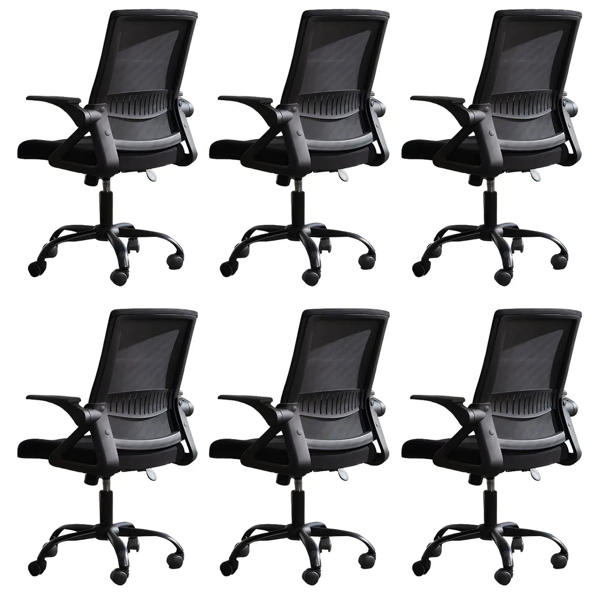 Grey Modern Ergonomic Mesh Office Chair with Wheels Image - 18