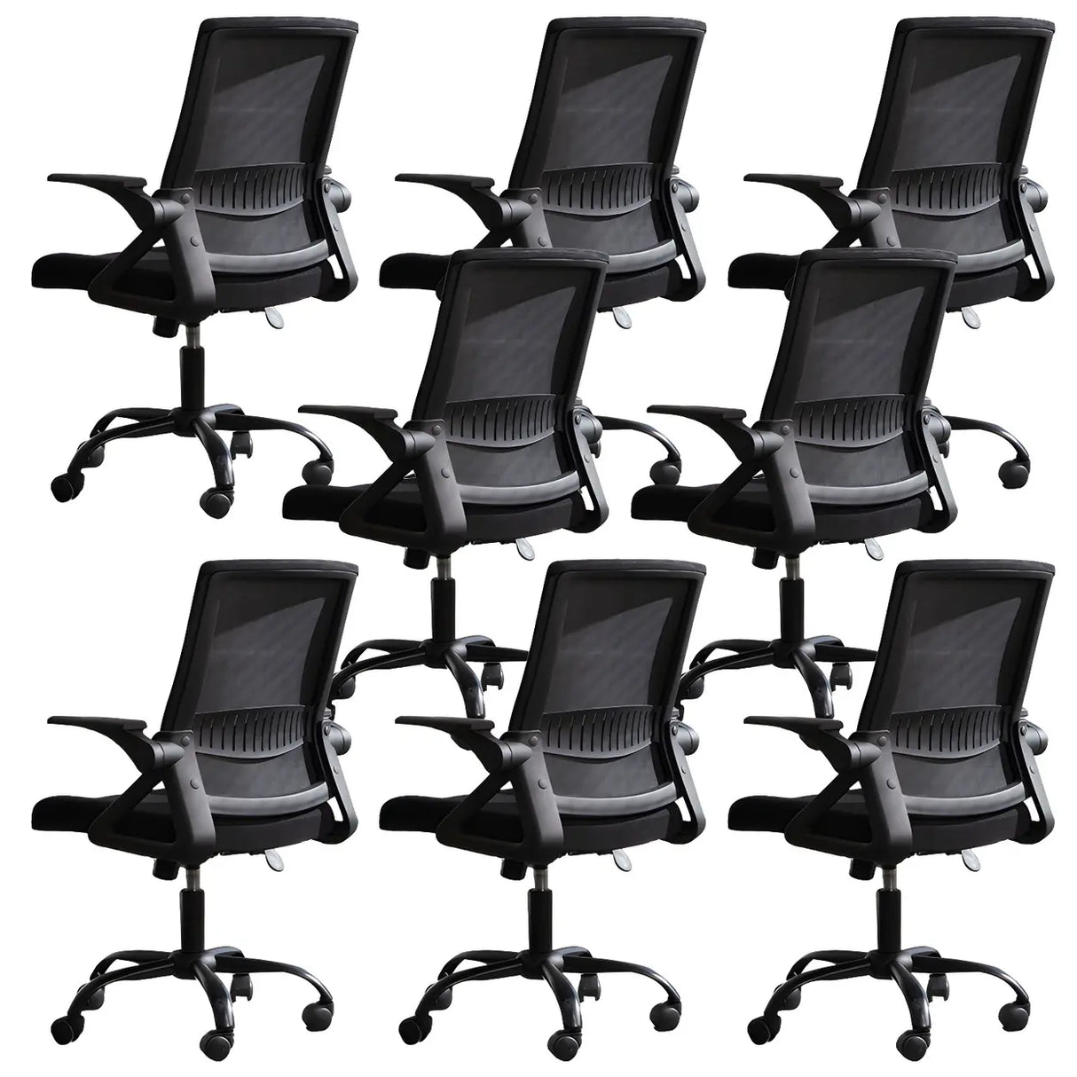 Grey Modern Ergonomic Mesh Office Chair with Wheels Image - 20