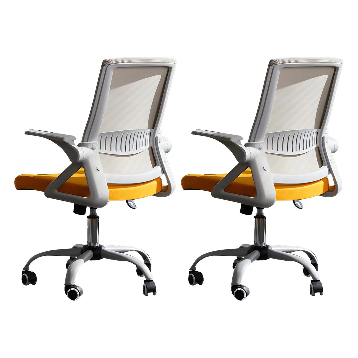 Grey Modern Ergonomic Mesh Office Chair with Wheels Image - 22