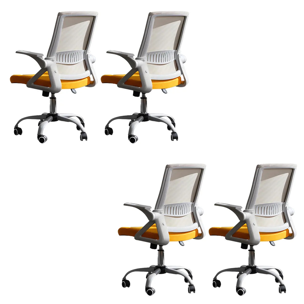 Grey Modern Ergonomic Mesh Office Chair with Wheels Image - 23