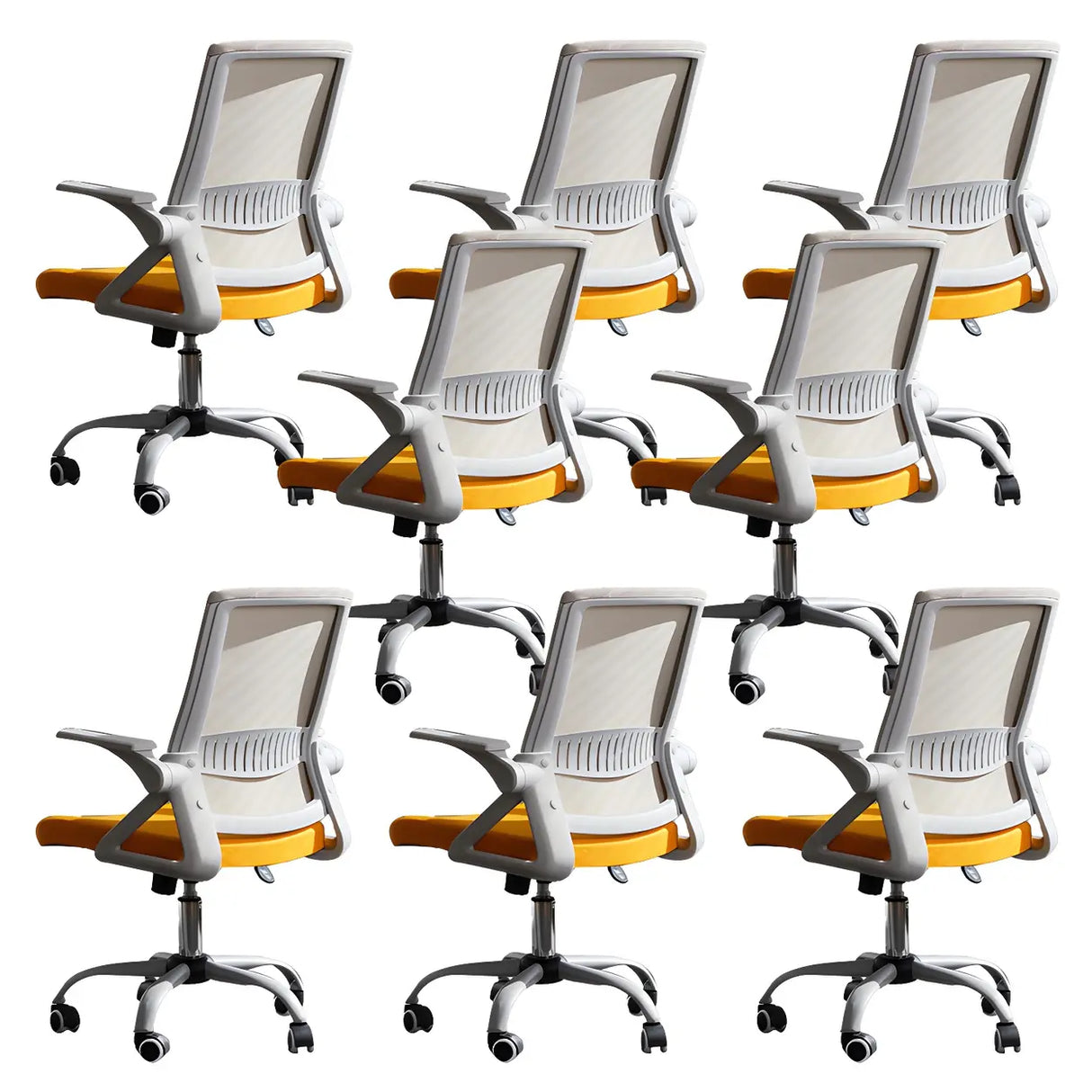 Grey Modern Ergonomic Mesh Office Chair with Wheels Image - 25