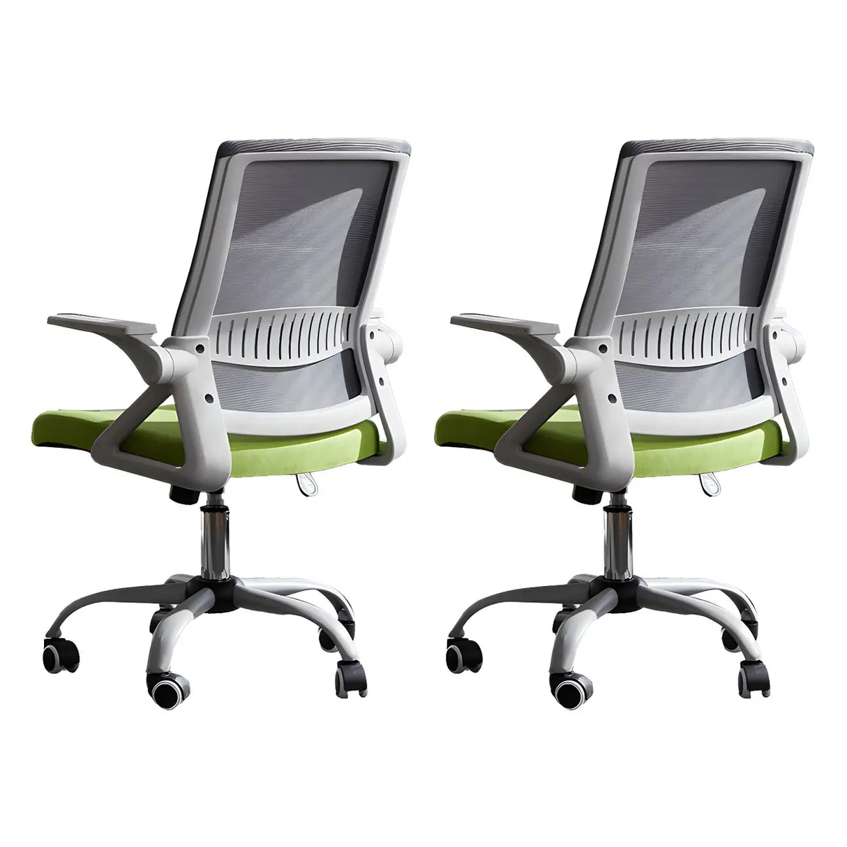 Grey Modern Ergonomic Mesh Office Chair with Wheels Image - 27