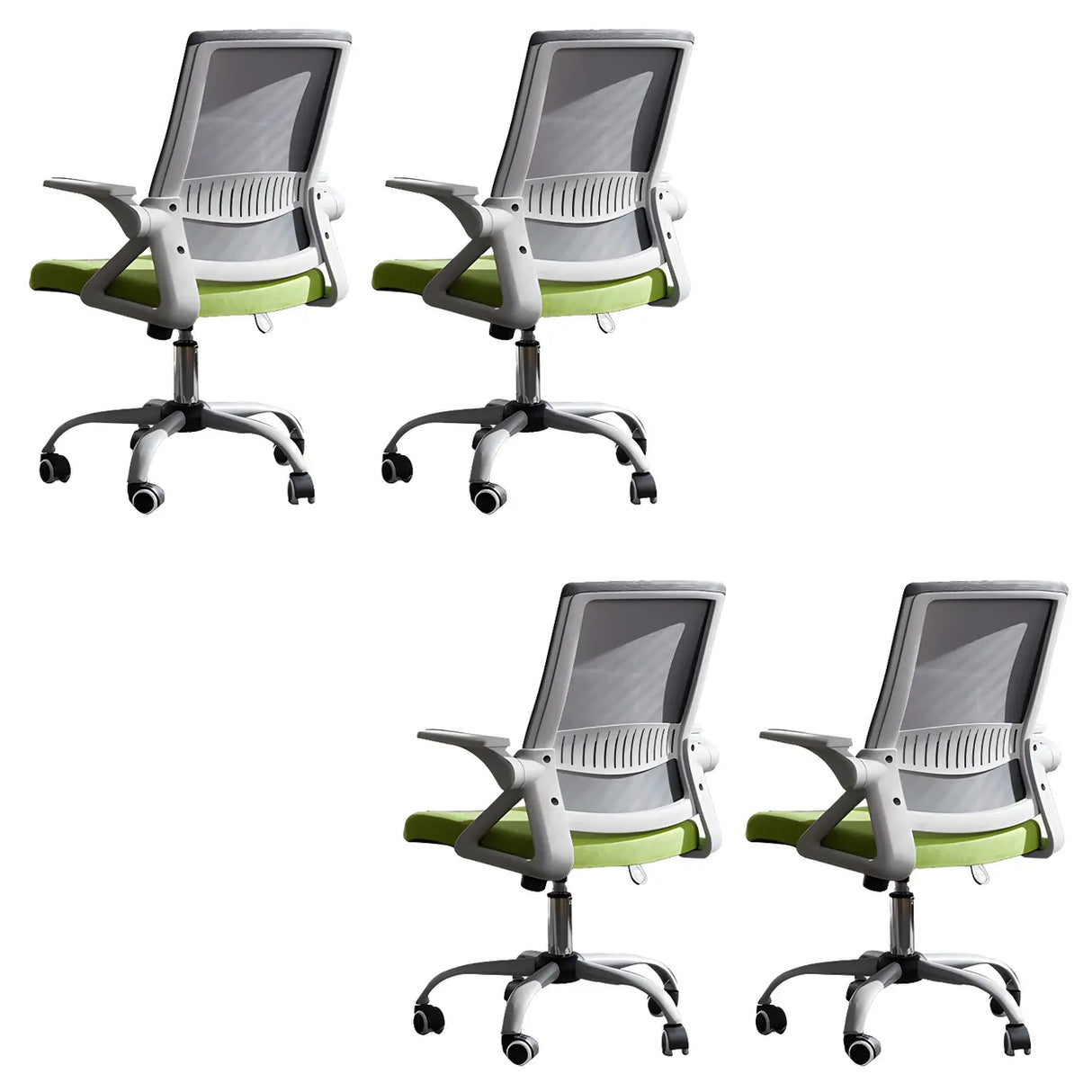 Grey Modern Ergonomic Mesh Office Chair with Wheels Image - 28