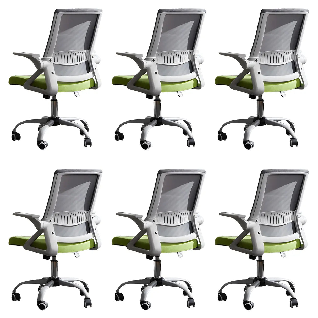 Grey Modern Ergonomic Mesh Office Chair with Wheels Image - 29