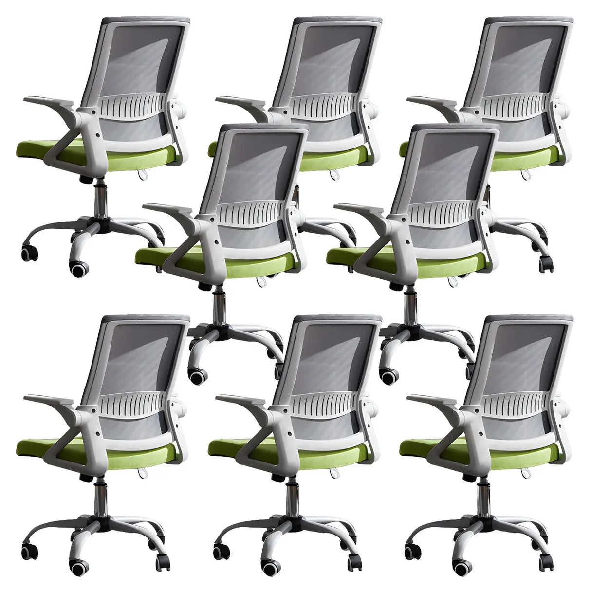 Grey Modern Ergonomic Mesh Office Chair with Wheels Image - 30