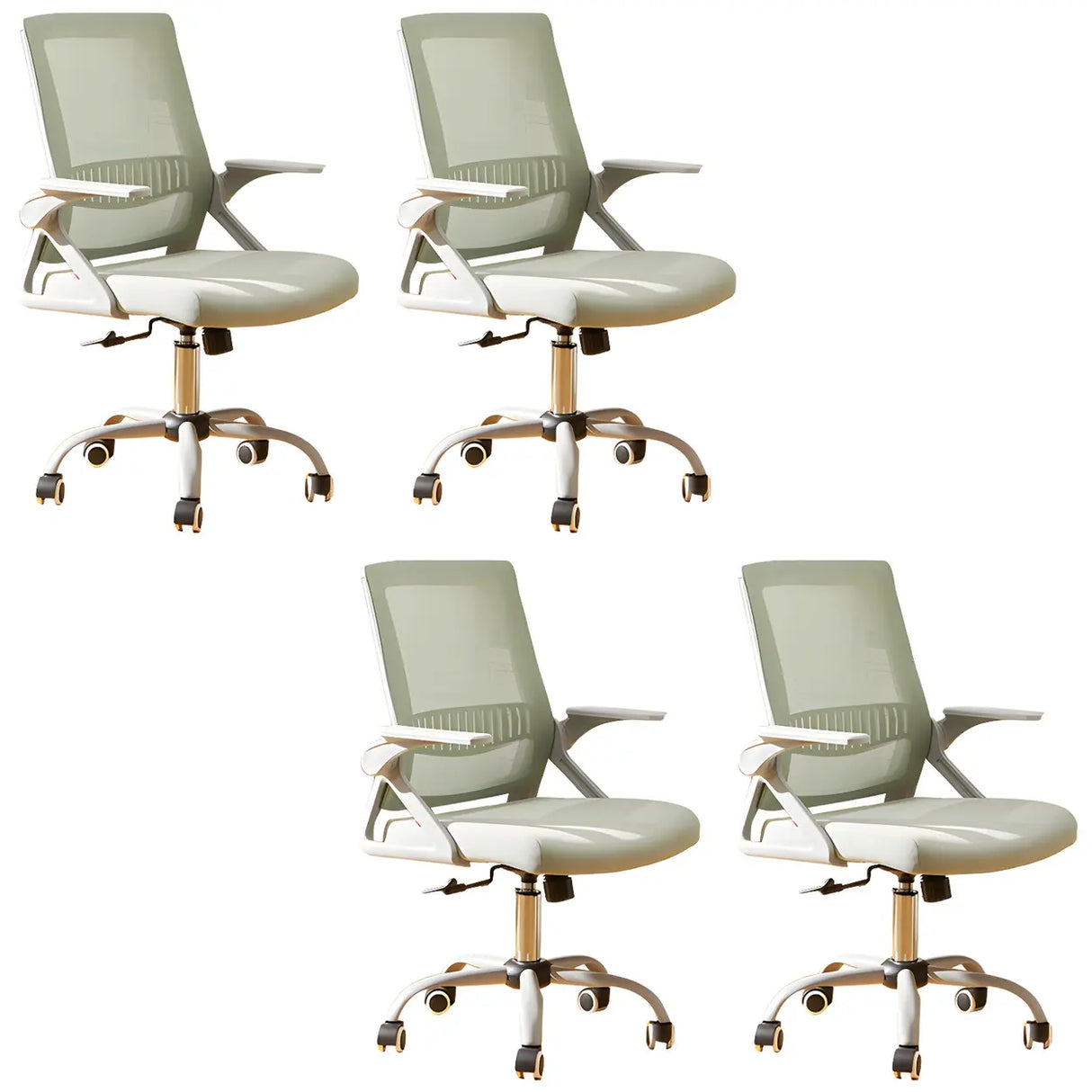 Grey Modern Ergonomic Mesh Office Chair with Wheels Image - 33