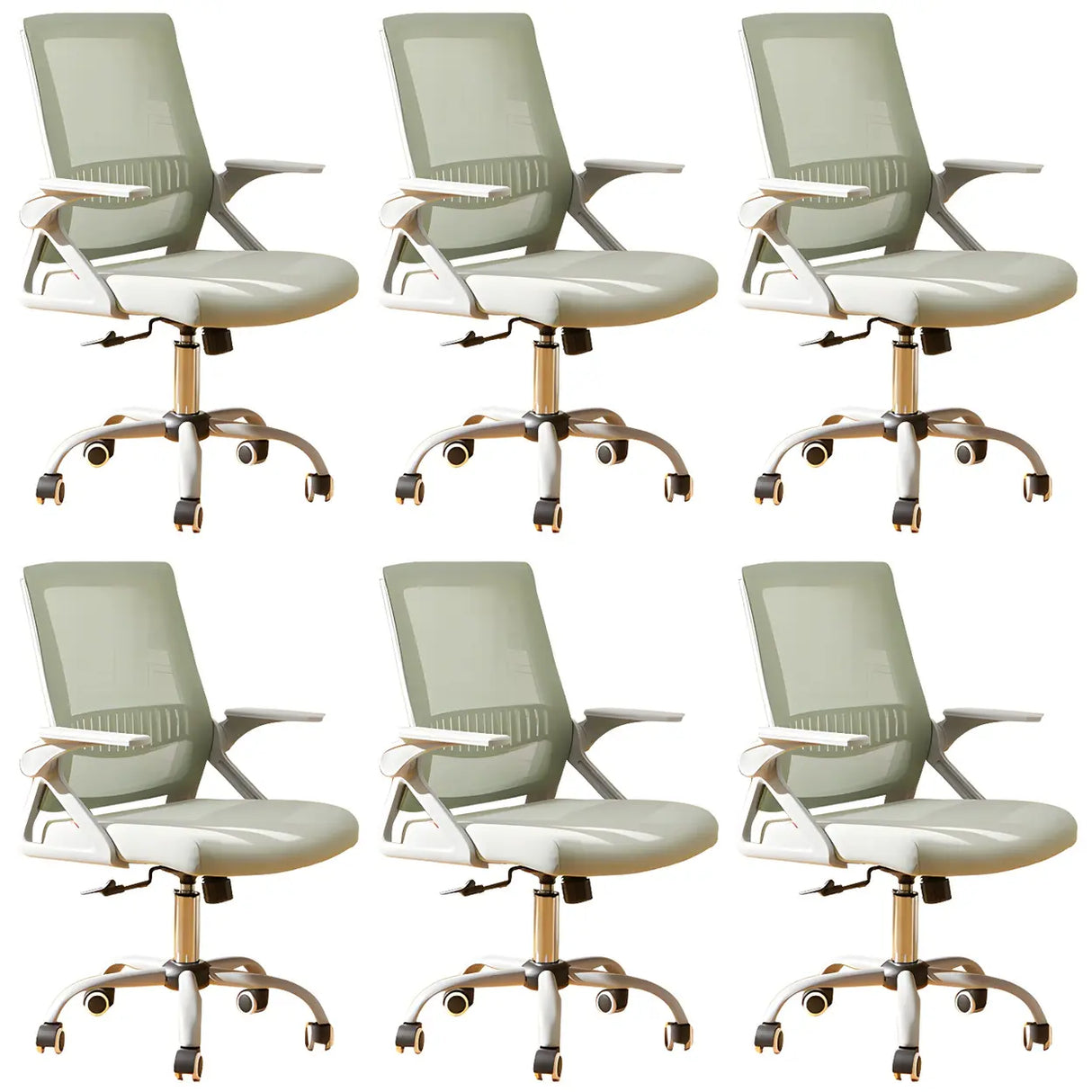 Grey Modern Ergonomic Mesh Office Chair with Wheels Image - 34