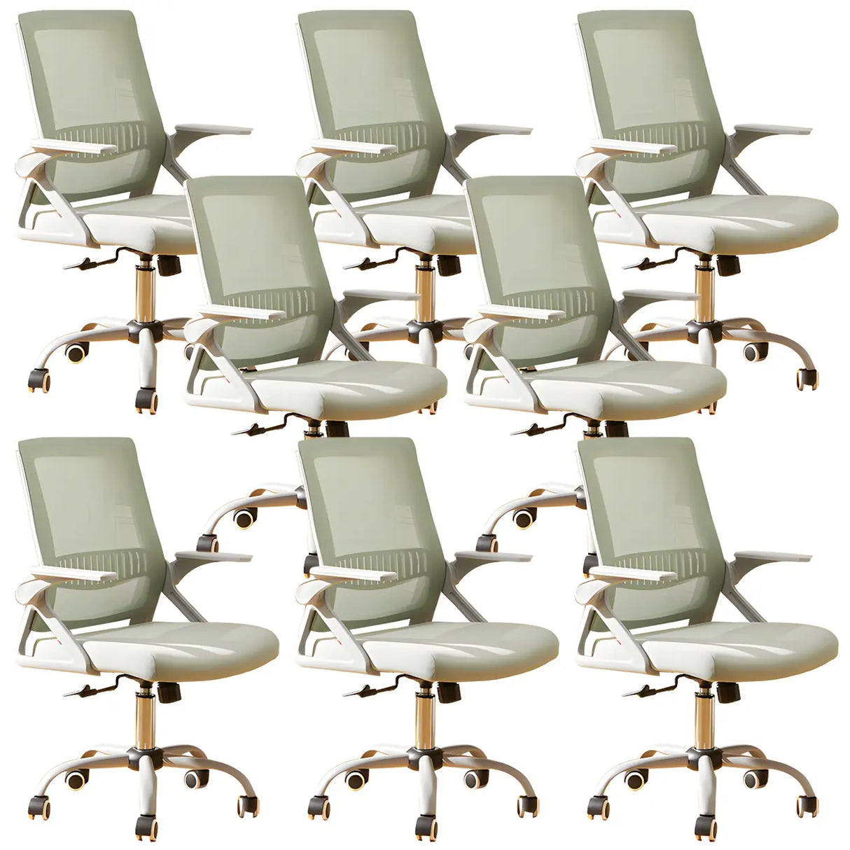Grey Modern Ergonomic Mesh Office Chair with Wheels Image - 35